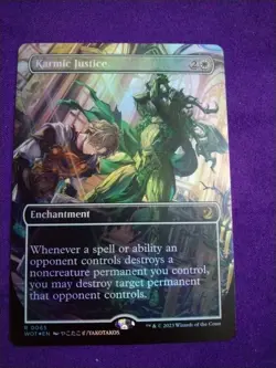 Karmic Justice (Borderless 65) FOIL Wilds of Eldraine: Enchanting Tales MTG NM - Image 1