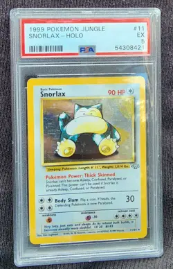 Pokemon Snorlax 11/64 Jungle 1999 Holo Rare Unlimited PSA 5 English Card - Image 1