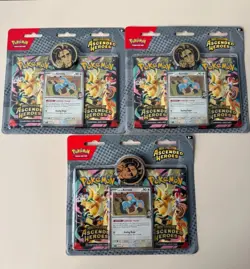 Pokemon Ascended Heroes 2 Pack Blister Larry Lot Of 3 Factory Sealed - Image 1