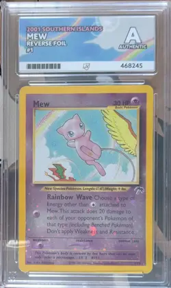 Ace Authenticated Pokemon TCG Southern Islands Mew Reverse Holo Card 1/18 - Image 1