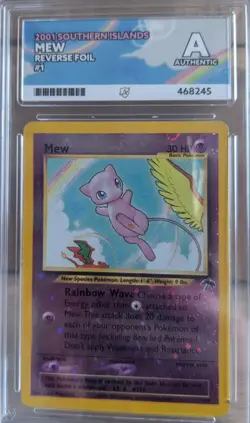 Ace Authenticated Pokemon TCG Southern Islands Mew Reverse Holo Card 1/18 - Image 2