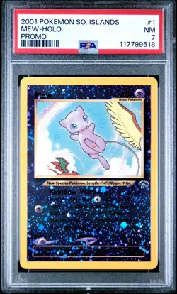 PSA 7 Mew 1/18 Southern Islands Promo WOTC Reverse Holo Vintage Pokemon Card - Image 1