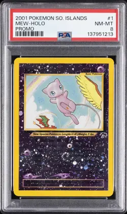 2001 POKEMON SOUTHERN ISLANDS PROMO #1 MEW-HOLO PSA 8 - Image 1
