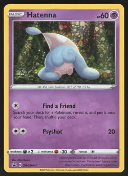 Hatenna Holo NM SWSH040 General Mills Promo Pokemon Card - Image 1