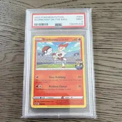 Pokemon Scorbunny on the Ball Promo PSA 9 Futsal 004/005 60 HP 20 30 ATK English - Image 1