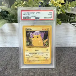 1999 Pokemon Pikachu Yellow Cheeks #058/102 PSA 9 - Image 1
