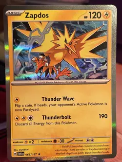Zapdos - 065/167 Twilight Masquerade Holo Rare Pokemon - NM/MINT - Image 1