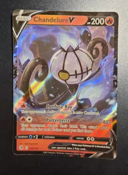 Chandelure V - 039/264 Fusion Strike 2021 Full Art Rare Holo Pokemon - Image 1