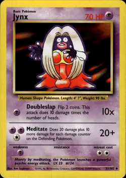 Pokemon Base Set #031/102 Jynx Uncommon Lightly played C - Image 1
