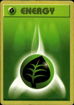 Pokemon Base Set #099/102 Grass Energy Common Lightly played - Image 1