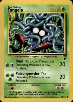 Pokemon Base Set 2 #096/130 Tangela Common Lightly played - Image 1