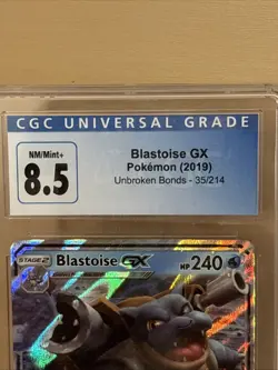 2019 Pokemon Blastoise GX Unbroken Bonds 35/214 BLUE CGC NM/M+ 8.5 - Image 2