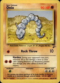 Pokemon Base Set 2 #084/130 Onix Common Lightly played - Image 1