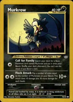 Pokemon Neo Revelation #46/64 Murkrow Common Lightly played - Image 1