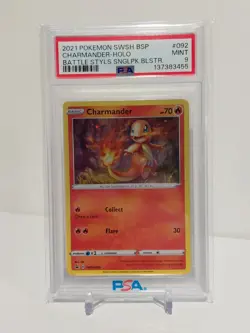 CHARMANDER | 2021 POKEMON SWSH BSP | HOLO | PSA 9 - Image 1