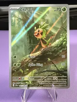Chespin 087/086 Holo Illustration Rare Chaos Rising Pokemon L3 - Image 1