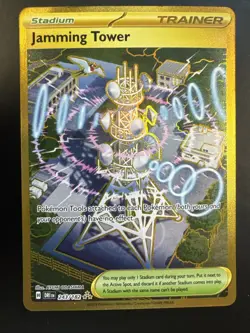 Pokemon Co. Jamming Tower 243/182 Sv10 Hyper Rare Full Art Holo EN 2025 - Image 1