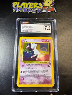 [ CGC 7.5 ] [ SWIRL] 2000 Black Star Mew #9 Holo Promo Pokemon League English - Image 1
