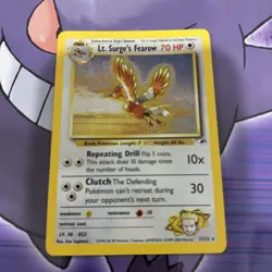 Pokemon TCG Lt. Surge's Fearow 007/132 Gym Heroes Unlimited Holo Rare LP - Image 1