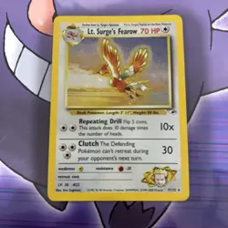 Pokemon TCG Lt. Surge's Fearow 007/132 Gym Heroes Unlimited Holo Rare LP - Image 2
