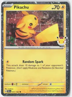 Pikachu (Pokemon Day 2026) 051/162 Holo Pokemon NM - Image 1