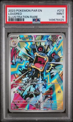 2023 POKEMON PAR EN-PARADOX RIFT ILLUSTRATION RARE #212 LOUDRED PSA 9 - Image 1