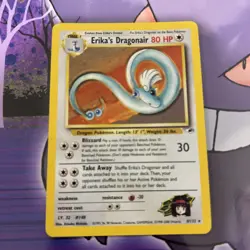 Erika's Dragonair 4/132 Holo Rare Gym Heroes Pokemon Unlimited Hol hp fart swirl - Image 2