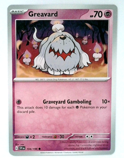 Pokemon Greavard Card 104/198 Trick Or Trade 2023 - Image 1