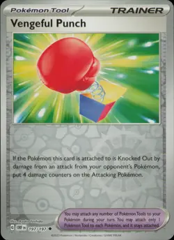 VENGEFUL PUNCH 197/197 UNCOMMON OBSIDIAN FLAMES POKEMON REVERSE HOLO NM - Image 1