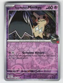 Team Rocket's Mimikyu 087/182 Destined Rivals UC Reverse Holo NM/M Pokemon - Image 1