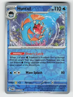 Huntail 055/182 Destined Rivals UC Reverse Holo NM/M Pokemon - Image 1
