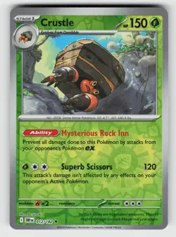 Crustle 012/182 Destined Rivals R Reverse Holo NM/M Pokemon - Image 1