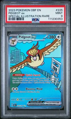 2023 POKEMON OBF EN-OBSIDIAN FLAMES SPECIAL ILLUSTRATION RARE PIDGEOT EX PSA 9 - Image 1