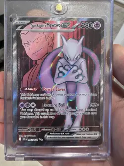 2025 POKEMON DESTINED RIVALS TEAM ROCKET'S MEWTWO EX 213/182 ULTRA RARE - Image 1