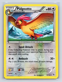Pidgeotto 76/106 Uncommon Flashfire Pokemon Reverse Holo Lightly Played - Image 1