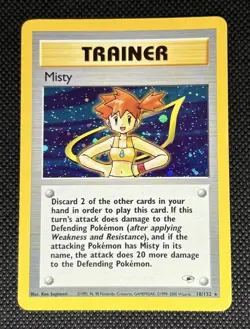 2000 Misty NM+ Swirl Holo Rare 18/132 Gym Heroes Pokemon Super Clean! 🌀 - Image 1