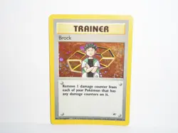 SWIRL HOLO Brock Unlimited Pokemon Gym Heroes 15/132 Rare Trainer - Image 1