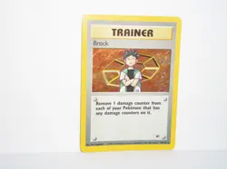 SWIRL HOLO Brock Unlimited Pokemon Gym Heroes 15/132 Rare Trainer - Image 3