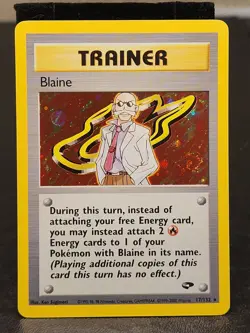Pokemon TCG Blaine 17/132 Gym Challenge Unlimited Holofoil Holo Rare SWIRL tcg - Image 1
