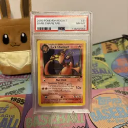 2000 POKEMON ROCKET #21 DARK CHARIZARD PSA 8 - Image 1