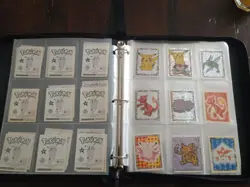 Pokemon 1999 Merlin Series Stickers Lot Of 37 Prism Holo Glitter Plus In Binder - Image 1