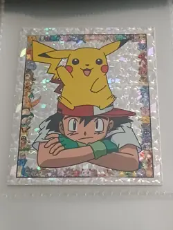 Pokemon 1999 Merlin Series Stickers Lot Of 37 Prism Holo Glitter Plus In Binder - Image 2