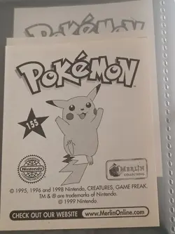 Pokemon 1999 Merlin Series Stickers Lot Of 37 Prism Holo Glitter Plus In Binder - Image 3