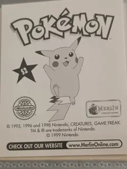 Pokemon 1999 Merlin Series Stickers Lot Of 37 Prism Holo Glitter Plus In Binder - Image 5