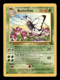 Butterfree 33/64 Uncommon Jungle Pokemon Unlimited Damaged - Image 1