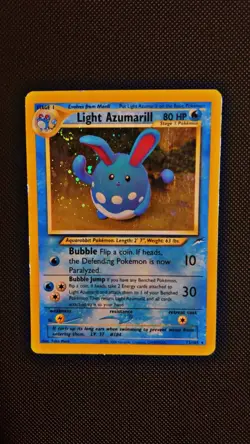 Light Azumarill 13/105 (Holo Rare) Neo Destiny Unlimited -MP- *SWIRL* - Image 2