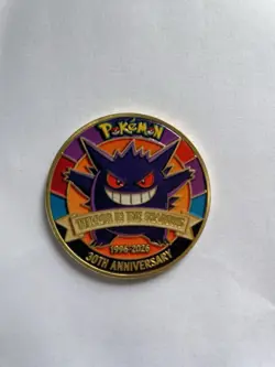 Pokemon Gengar 30th Anniversary 1996-2026 Metal 30mm Embossed CCG Coin 2026 - Image 1