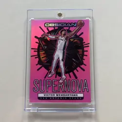 2024-25 Panini Obsidian Victor Wembanyama Supernova Pink #7 /49 SPURS - Image 1