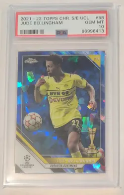 JUDE BELLINGHAM 2021-22 Topps Chrome Sapphire UEFA UCL # 58 ALL STAR RC PSA 10 - Image 1