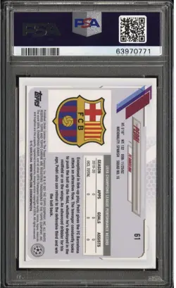 2020 TOPPS CHROME UEFA CHAMPIONS LEAGUE SAPPHIRE EDITION #61 PEDRI PSA 10 (RC) - Image 2